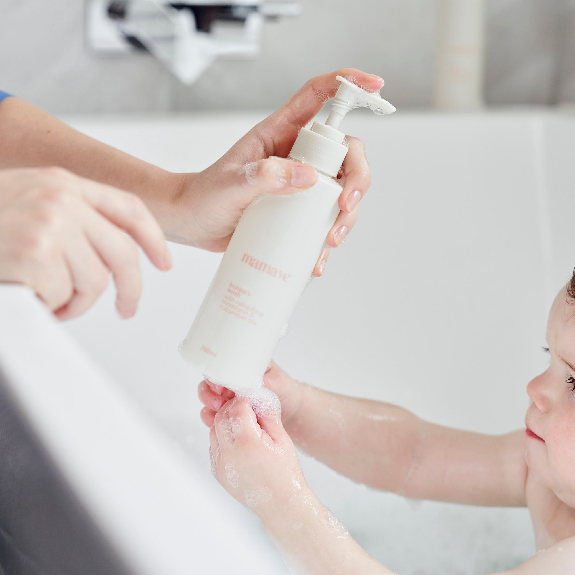 bubba's wash with baby in bath