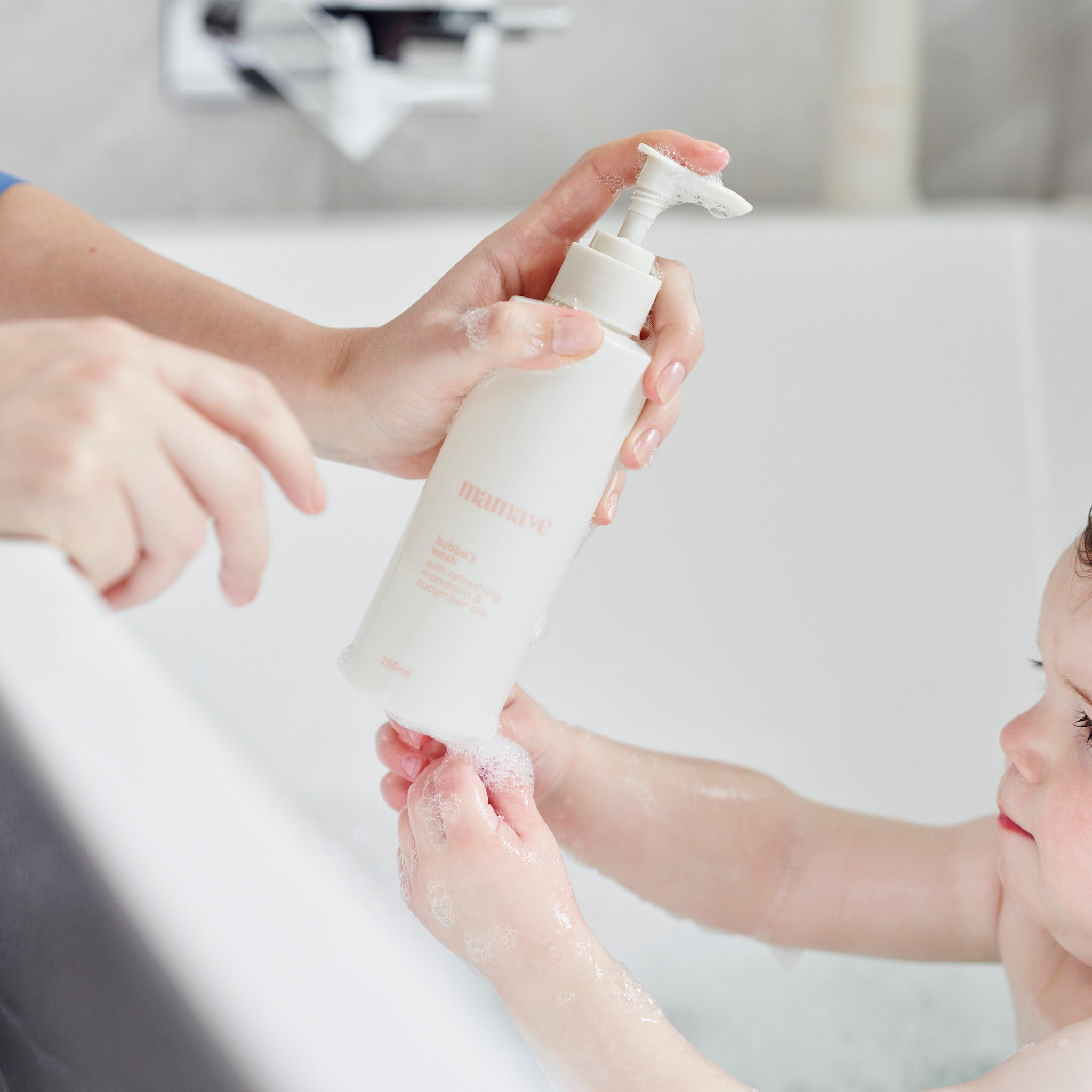 bubba's wash with baby in bath