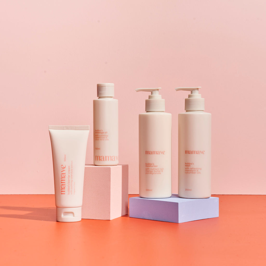 bubba's massage oil, bubba's barrier cream, bubba's moisturiser and bubba's wash